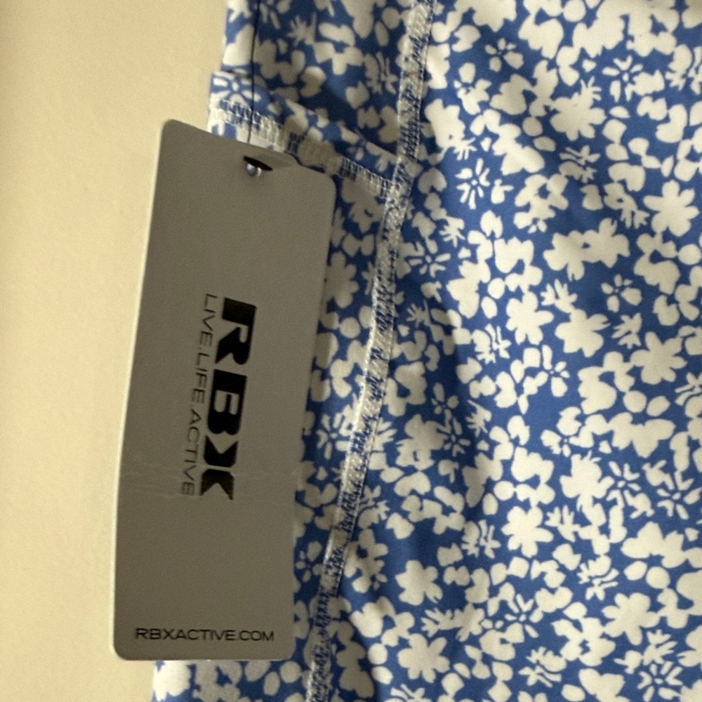 RBX Blue and White Floral Leggings - Picture 11 of 16